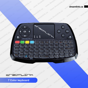 Dreamlink  Palm Remo 7 color backlit Wireless mini–Keyboard for PC Portable 2.4ghz USB Keypad with Touchpad Remote Control Android TV Box
